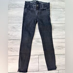 Madewell Skinny Skinny Ankle Zipper Black Denim Jeans size 25